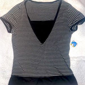 Black and gray Stripped shirt
